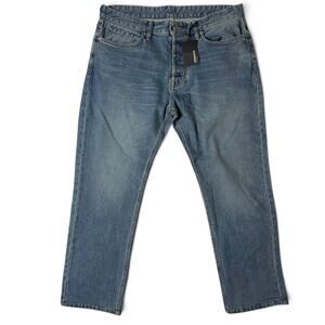 Buck Mason Men’s Straight Jeans in Washed Blue
